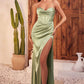 Vestido de Noche con Corsé Ajustable y Tela Satinada (Varios Colores)