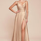 Vestido de Dama de Honor corte A con Tela Satinada y Lazos Ajustables (Varios Colores)