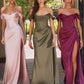Vestido de Satín con Hombro Descubierto (Varios Colores)