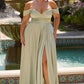 Vestido en Línea A de Satén con Hombro descubierto  Curvy (Varios Colores)