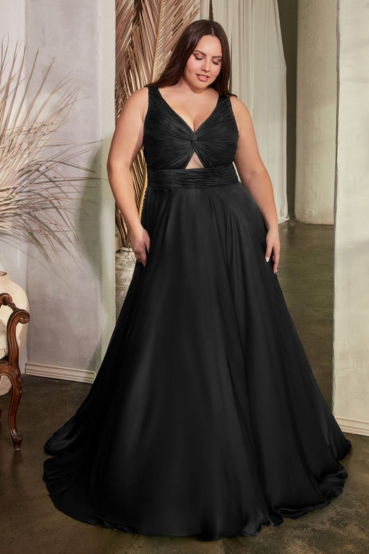 Vestido en Liíea de Satin con Ojo de Llave Curvy(Varios Colores)