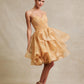 Vestido de Fiesta de Tul Brilloso con Falda Desmontable, Color Gold