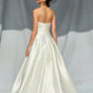 Vestido de Novia con Escote de Corazón con Detalle de Cintura con Pliegues, Color Off White