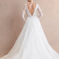 Vestido de Novia en Linea A en Encaje con Apertura en Pierna, Color Off White