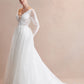 Vestido de Novia en Linea A en Encaje con Apertura en Pierna, Color Off White