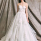 Vestido de Novia en Línea A Escote Corazón con Cordones en la Espalda.