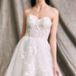 Vestido de Novia en Línea A Escote Corazón con Cordones en la Espalda.