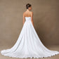 Vestido de Novia Corte Sirena con Abertura Sin Tirantes.
