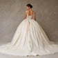Vestido de Fiesta con Tirantes con Aplicaciones de Flores y Perlas, Color Champagne Multi