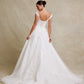 Vestido de Novia Corte en A de Tul con Brillo y Encaje Bordado con Lentejuelas Color Off White