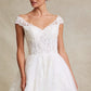 Vestido de Novia Corte en A de Tul con Brillo y Encaje Bordado con Lentejuelas Color Off White