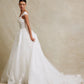 Vestido de Novia Corte en A de Tul con Brillo y Encaje Bordado con Lentejuelas Color Off White