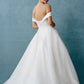 Vestido de Novia en Línea A Con Hombros Descubiertos Color Off Whithe.