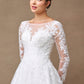 Vestido de Novia Manga Larga en Corte A en Encaje, Color Off White
