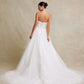 Vestido de Novia Corte en A con Escote de Corazón de Tul con Encaje Bordado, Color Off White