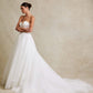 Vestido de Novia Corte en A con Escote de Corazón de Tul con Encaje Bordado, Color Off White