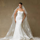 Velo de Novia de Tul Bordado, Color Off White