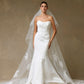 Velo de Novia de Tul Bordado, Color Off White