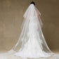 Velo de Novia de Tul Bordado, Color Off White