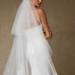 Velo de Novia de Tul Bordado, Color Off White