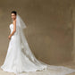 Velo de Novia de Tul Bordado, Color Off White
