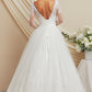Vestido de Novia en Corte A Manga Larga con Aplicaciones en Encaje Color Off White