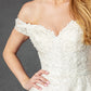 Vestido de Novia con Hombros Descubiertos y Escote de Corazon, Color Off White