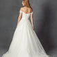 Vestido de Novia con Hombros Descubiertos y Escote de Corazon, Color Off White