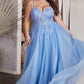 Vestido en Línea A de Encaje y Tul Curvy. (Varios Colores(