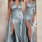 Vestido de Satén en Halter Curvy (Varios Colores)