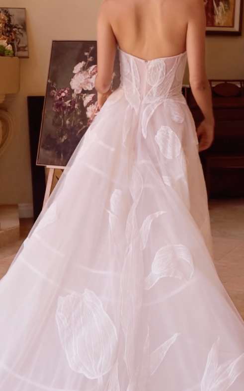 Vestido de Novia Bordado con Lentejuelas Tullip.