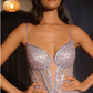 Vestido Bordado con Corte Sirena con Tirantes y Escote de Corazón, Color Lavender