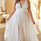Vestido Clásico Línea A de Satín Suave Curvy.