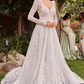 Vestido de Novia de Encaje y Chaqueta Desmontable.