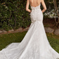 Vestido de Novia corte Sirena con Encaje en Capas.