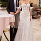 Vestido de Novia corte Sirena con Hombros Desconectados.