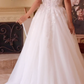 Vestido de Novia de Encaje y Tul Sin Tirantes.