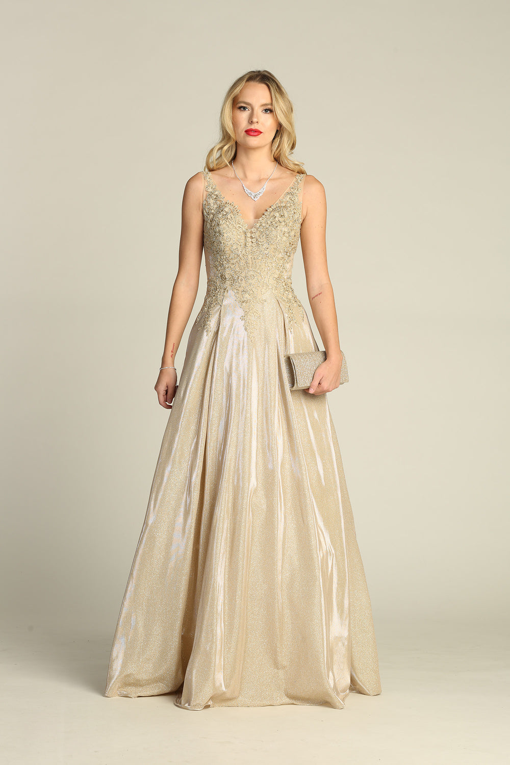 Vestido largo con escote en V y bolsillos, apropiado para diferentes ocasiones, incluida la madre de la novia, damas de honor y eventos formales.