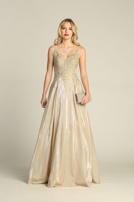 Vestido largo con escote en V y bolsillos, apropiado para diferentes ocasiones, incluida la madre de la novia, damas de honor y eventos formales.