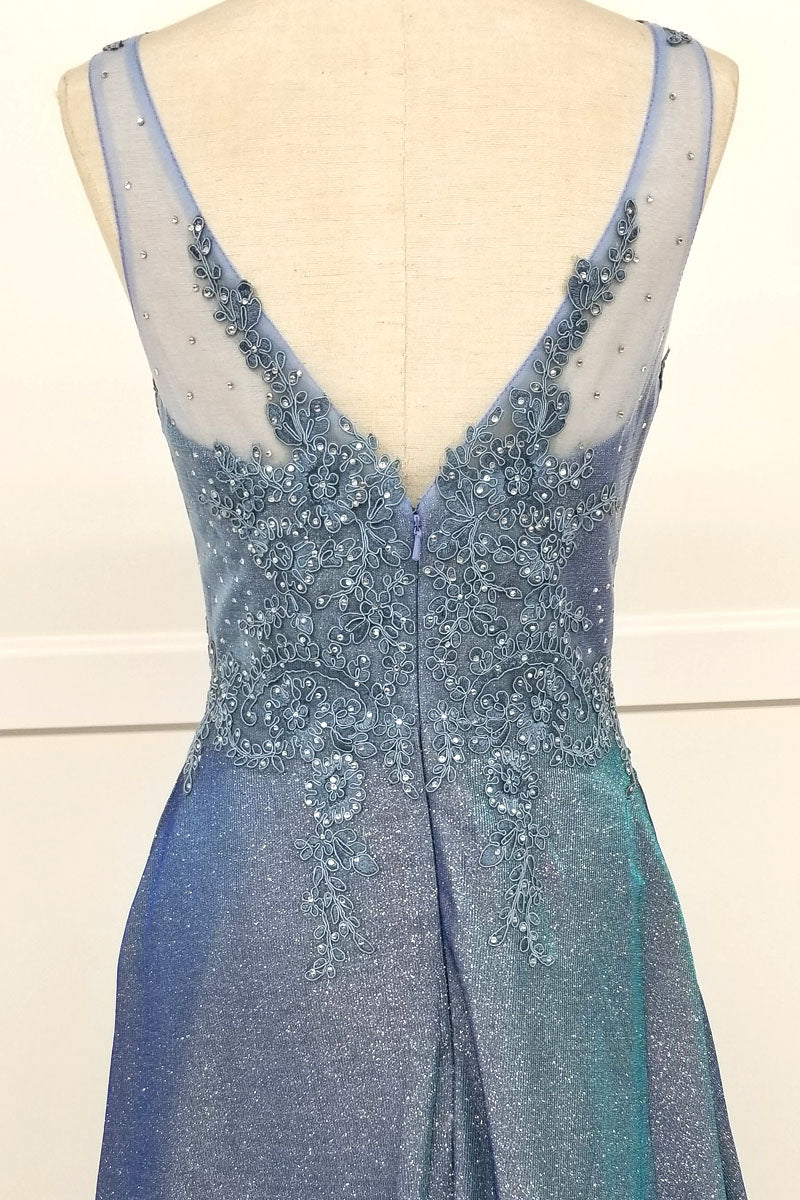 Vestido largo con escote en V y bolsillos, apropiado para diferentes ocasiones, incluida la madre de la novia, damas de honor y eventos formales.