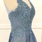 Vestido largo con escote en V y bolsillos, apropiado para diferentes ocasiones, incluida la madre de la novia, damas de honor y eventos formales.