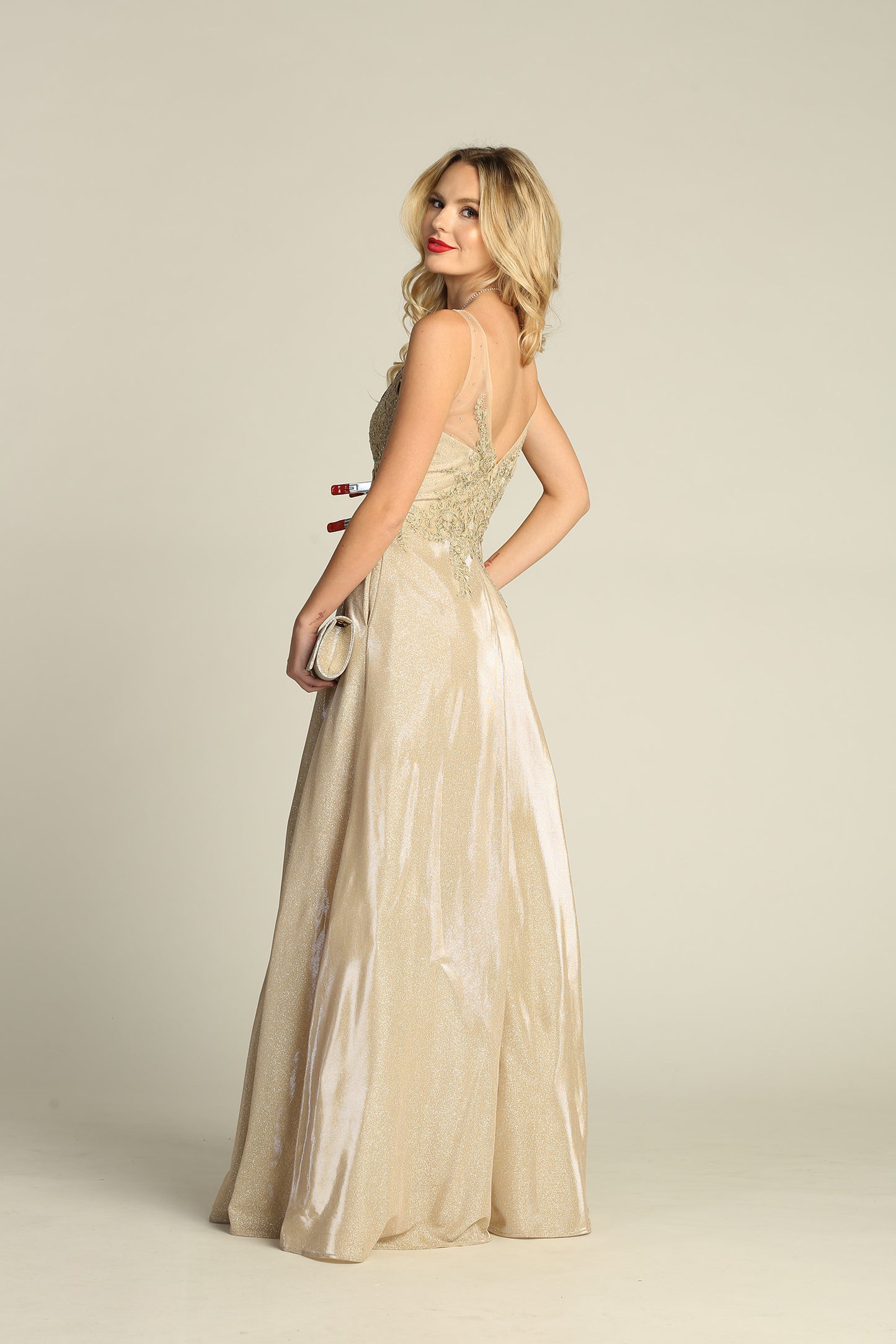 Vestido largo con escote en V y bolsillos, apropiado para diferentes ocasiones, incluida la madre de la novia, damas de honor y eventos formales.
