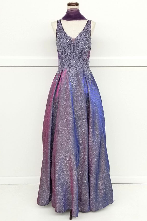 Vestido largo con escote en V y bolsillos, apropiado para diferentes ocasiones, incluida la madre de la novia, damas de honor y eventos formales.