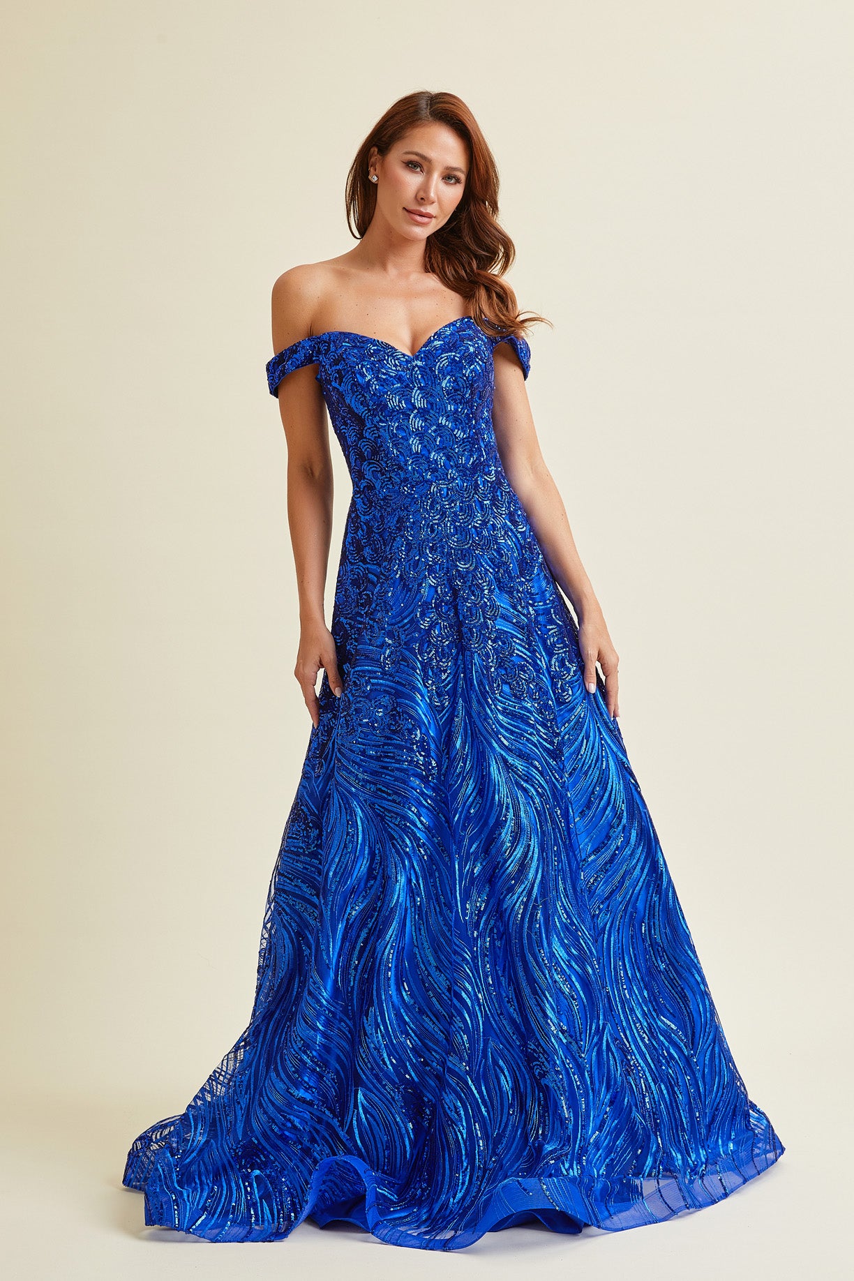 Vestido en línea A con Hombro Fuera, Escote de Corazón y Bolsillo Lateral (Varios Colores)