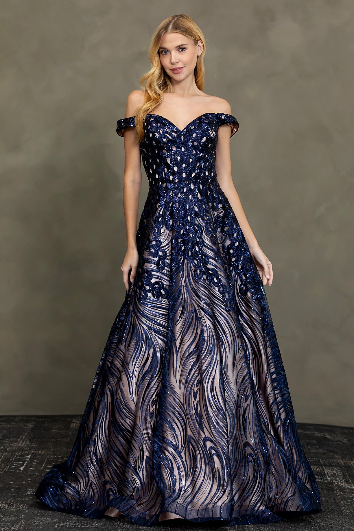 Vestido en línea A con Hombro Fuera, Escote de Corazón y Bolsillo Lateral (Varios Colores)