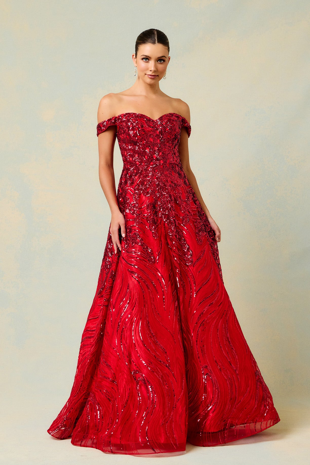 Vestido en línea A con Hombro Fuera, Escote de Corazón y Bolsillo Lateral (Varios Colores)