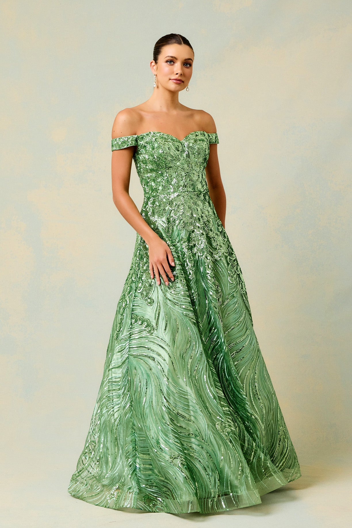 Vestido en línea A con Hombro Fuera, Escote de Corazón y Bolsillo Lateral (Varios Colores)