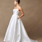 Vestido de Novia, Corte en A, Con Tirantes Cuello Redondo, Bolsillos Laterales y Moño Trasero Desmontable, Color Off White