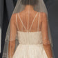 Velo de Novia Corto en Capas, Color Off White