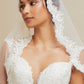 Velo de Novia Bordado con Cuentas, Color Off White